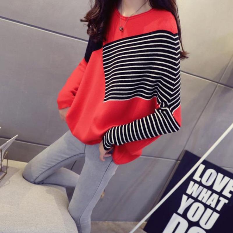 Autumn Short Bat Shirt with A Bottoming Ladies Sweater Loose Knit Outer Top