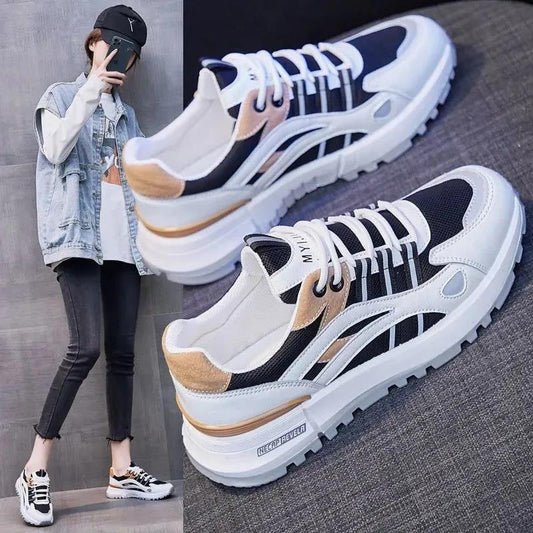 Sports Shoes, Student Versatile Running Shoes, Autumn Models, Double Net Casual White Shoes, Really Soft Leather Old Forrest Gump Shoes