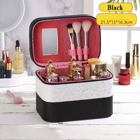 Cosmetic Bag Large Capacity Color Matching Multifunctional Portable Cosmetic Storage Box