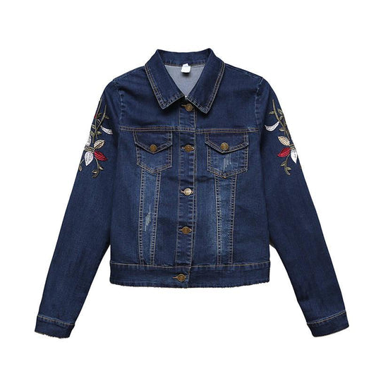 Plus Size Jean Jacket Blue Bomber Short Denim Jackets Jaqueta Long Sleeve Casual Jeans Coat