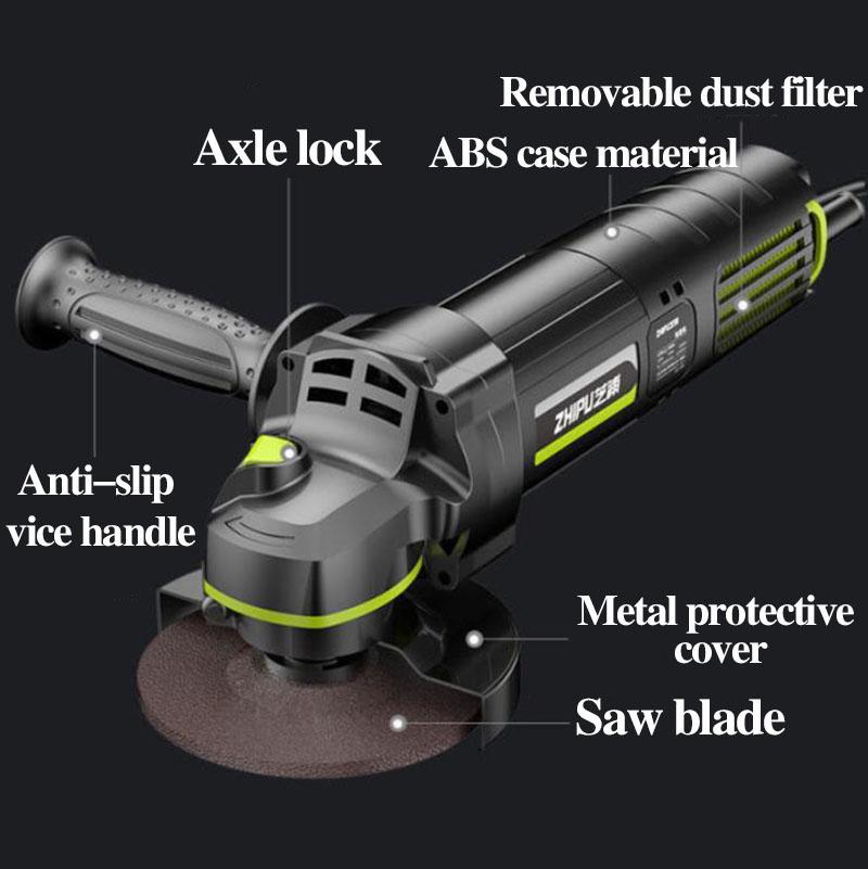 1860W Industrial Angle Grinder Utility Set Wired Electric Cutter Polisher Handheld Electric Grinder