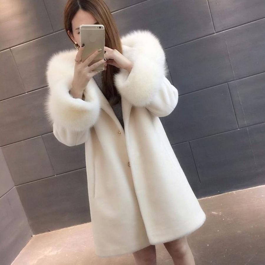 Lamb Fur Mink Loose Coat Winter Ladies Fur Coat Plush Thickening Medium Length Women's Leather Coat Plus Size