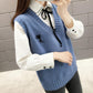 Spring and Autumn Fashion Knitted Vest Vest Loose Waistcoat Outer Sweater Coat Bottoming Shirt