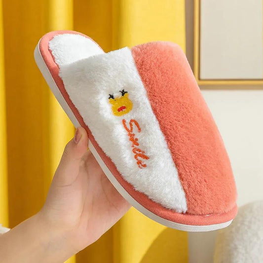 Men's and women's autumn and winter cotton slippers home thick bottom non-slip plus velvet warm indoor slippers