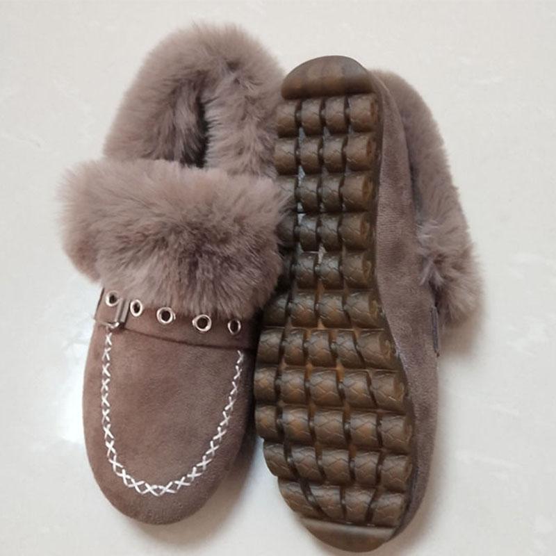 Plus Velvet Warm Snow Wool Shoes Women's Non-slip Flat Cotton Shoes Winter Korean Student Shoes