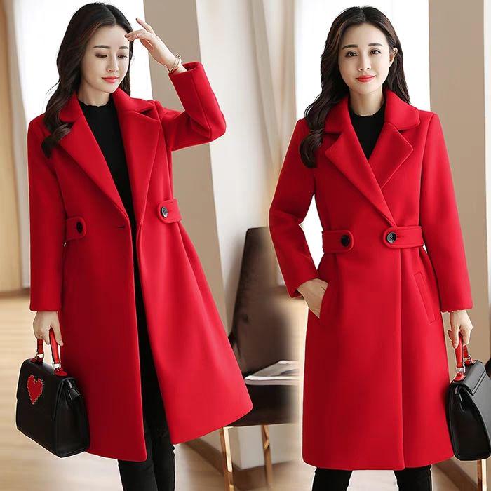 Wool Coat Women Long Coat Long Sleeve Overcoat Loose Outwear Female Winter Autumn Trench Coats