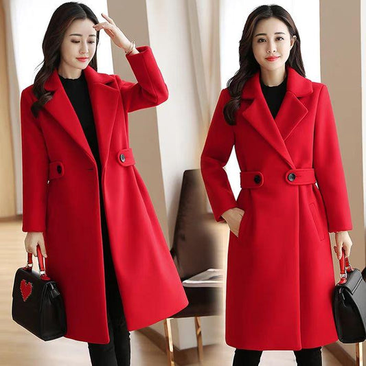 Wool Coat Women Long Coat Long Sleeve Overcoat Loose Outwear Female Winter Autumn Trench Coats