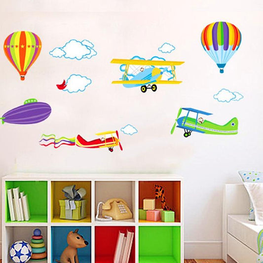 Colorful hot air balloon aircraft Children's bedroom bedroom kindergarten decorative wall stickers