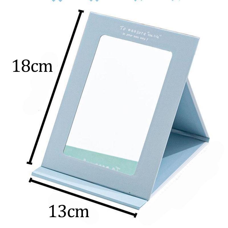 18*13cm Paper Rectangular Makeup Mirror Folding and Portable HD Travel Bedroom Dressing Table