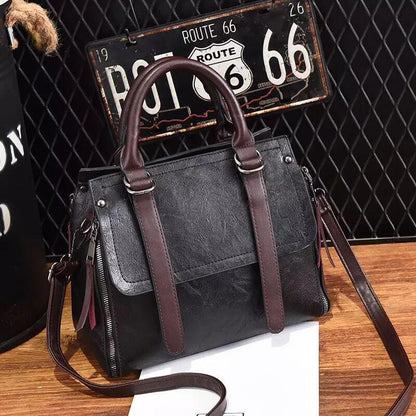 Woman bag European and American Shoulder Handbag Trendy wild Patent leather bag Genuine Leather