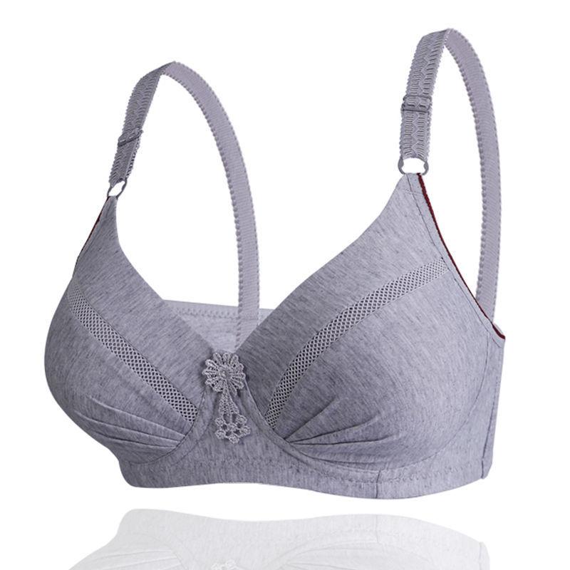 Thin Breathable and Anti-sagging Gather Type Non-wire Non-magnetic Underwear Bra Ladies Bra Style Simple Fabric Breathable