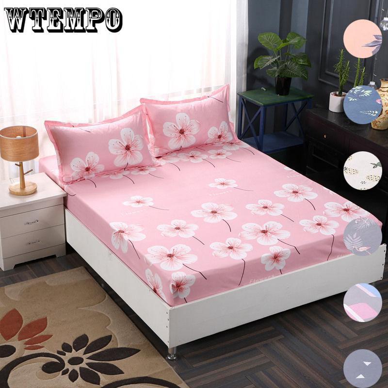 3pcs/set Skin-friendly One-piece Bed Sheet Simmons Protective Cover Non-slip Bed Sheet Fadeless  Bed Cover