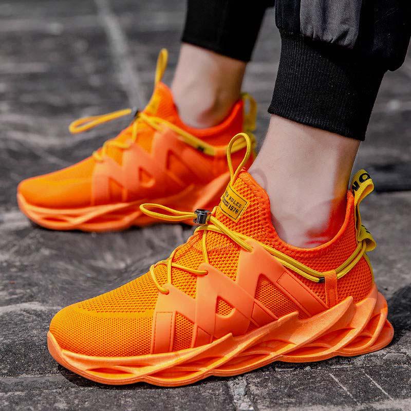 Plus Size 39-44 Men Flying Woven Mesh Sneakers Comfortable Breathable Running Basketball Shoeses Shockproof Non-slip Blade Shoes