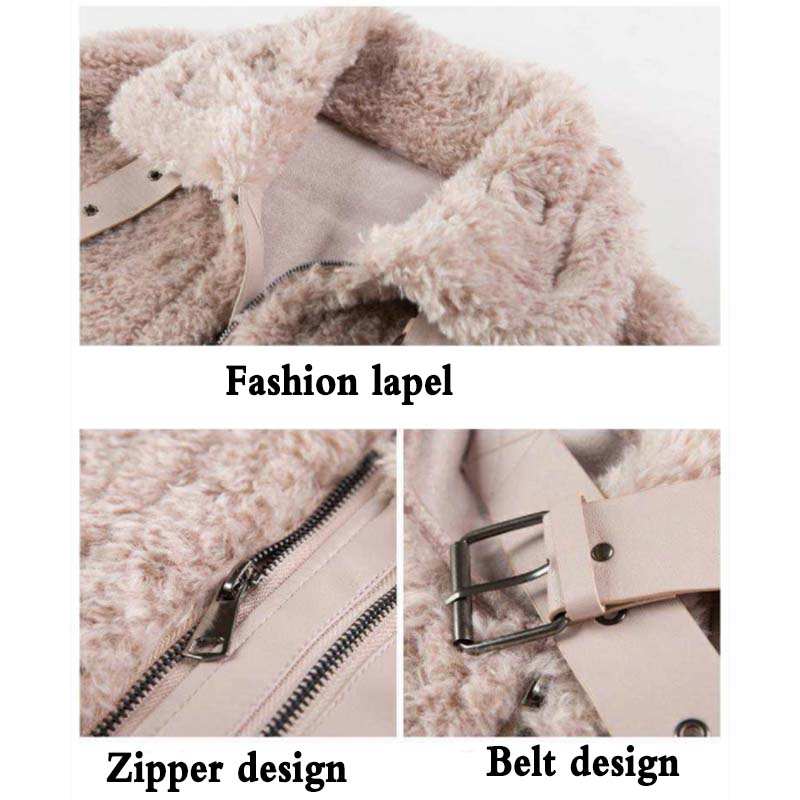 Fur One-piece Stand-up Collar Imitation Lamb Fur Jacket Women Autumn and Winter Jacket All-match Blouse