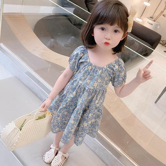 Toddler Baby Girls Clothes Summer Short Sleeve Floral Princess Birthday Dress Dresses for Girl Baby Clothing Thin Costume Dress