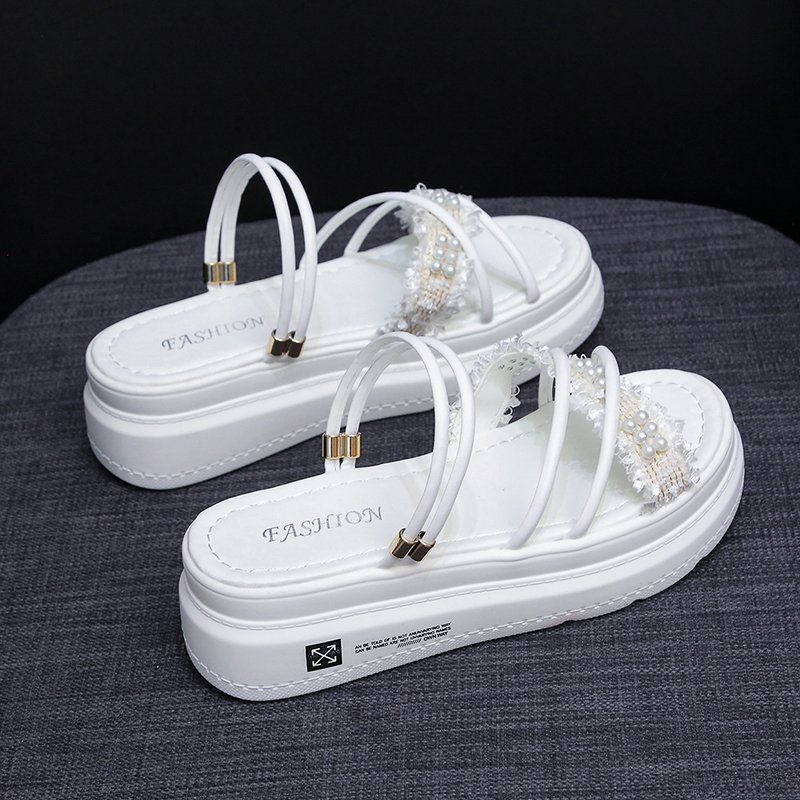 Two Wear Women's Summer Sandals All-match Thick-soled Height-increasing Shoes Fashion Students Wear Sandals and Slippers Outside