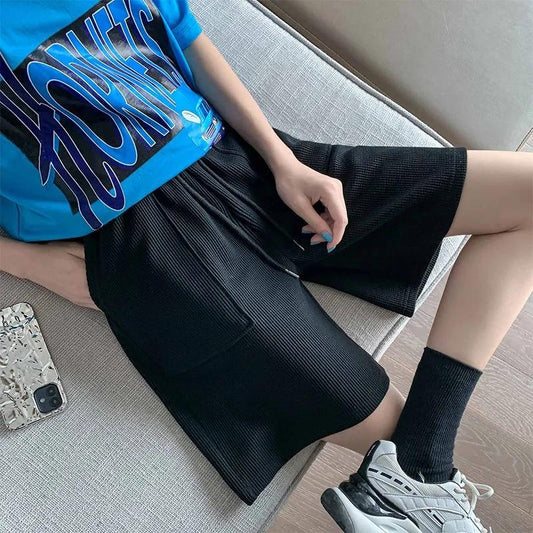 Women's Summer Shorts Thin High Waist Loose Slim Korean Style Sports Casual Wide Leg Five Points Pants Casual Jogging Shorts