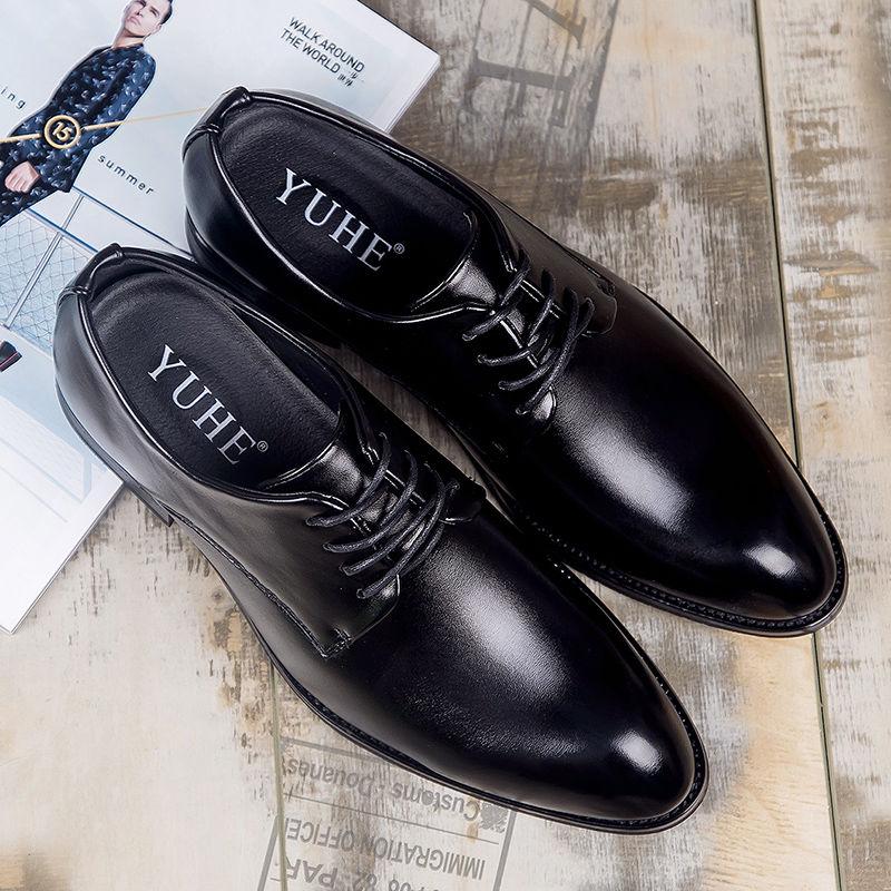 Men's Oxford Shoe Genuine Cow Leather Lace up Formal Shoes Fashion Mens Dress Shoes