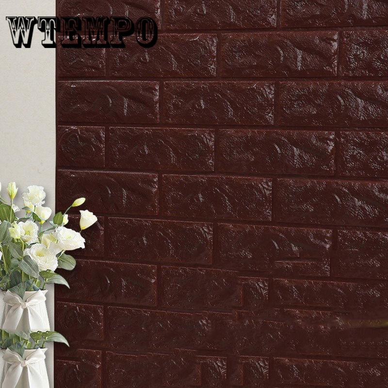 WTEMPO Brick Wall Sticker Creative Brick Pattern Wallpaper Waterproof Wall Sticker Home Decoration