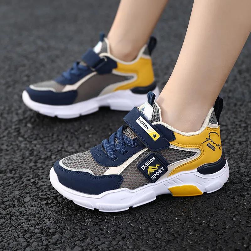 Children's Summer Light Casual Mesh Solid Shoes Boys' Soft Sole Non-slip Running Shoes Kickproof Outdoor Walking Sneakers