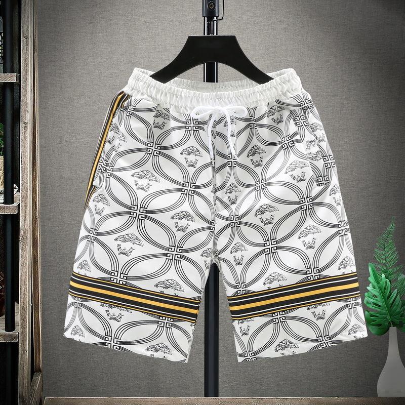 Summer Printed Shorts Men's Outer Wear Ice Silk Shorts Casual Quick-drying Pants Trend Beach Pants Plus Size Five-point Pants