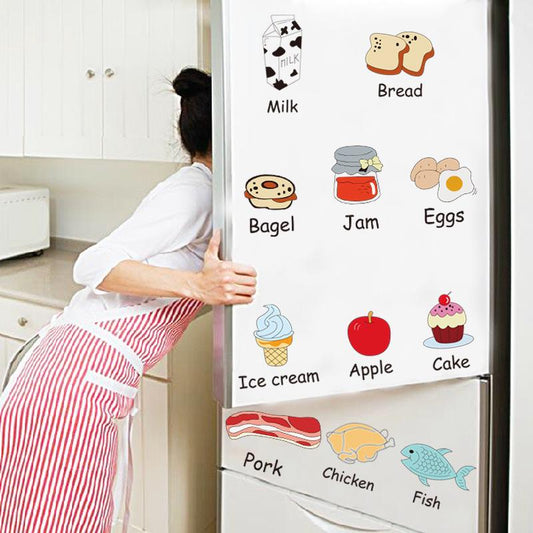 Home food wall stickers refrigerator table  decorative wall sticker warm cartoon wallpaper