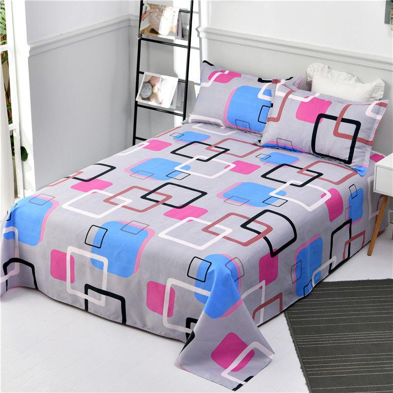 Bedding, Home Textiles, Simple Wind, Bed Sheet, Pillowcase, 3-piece Set, Cotton Bed Sheet, Good Air Permeability, Can Be Mechanically Washed