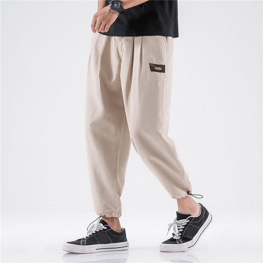 Men's Trousers with Feet Harem Pants Summer Plus Size Loose Student Sports Pants 9 Points Pants