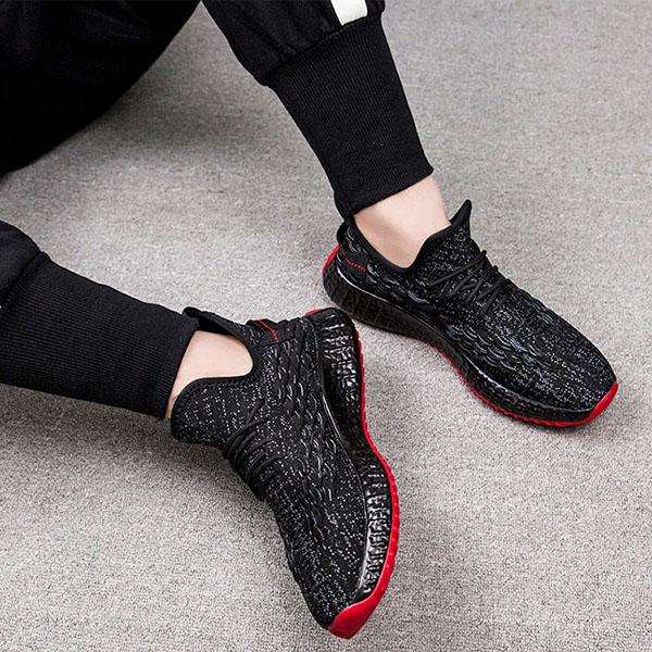 Men Sneakers Fly Woven Breathable Shoes  Casual Sports Shoes Lightweight Running Shoes