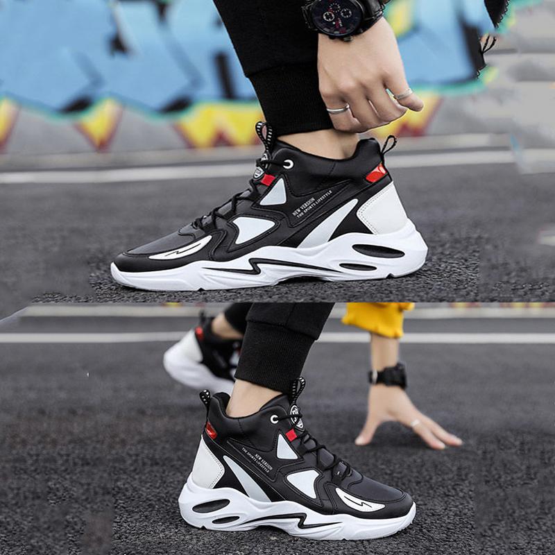 Men's Heightened Sneakers Korean Style Trendy High-top Shoes All-match Student Men's Basketball Shoes