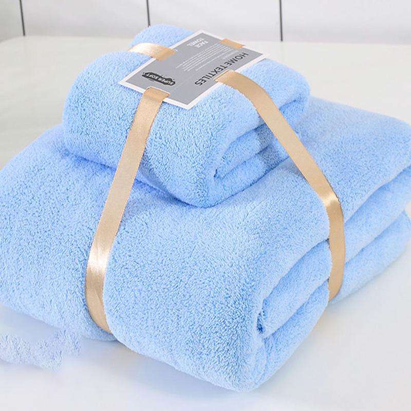 Three-pack Portable Thick Bath Towel Large Towel Set Used for Bathing Quick-drying Cotton Coral Fleece Absorbs Water and Does Not Fade