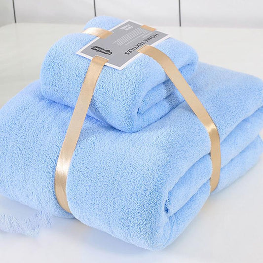 Three-pack Portable Thick Bath Towel Large Towel Set Used for Bathing Quick-drying Cotton Coral Fleece Absorbs Water and Does Not Fade