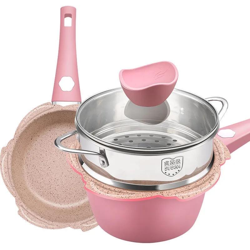 Complementary Food Pot Baby Children's Pot Frying Boiling and Stewing Maifan Stone Non-stick Pot Dormitory Instant Noodle Pot