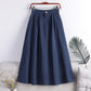 Autumn and Winter Solid Color High Waist Women's Skirt Literary Temperament Button Pocket A-line Skirt Mid-length Women's Skirt