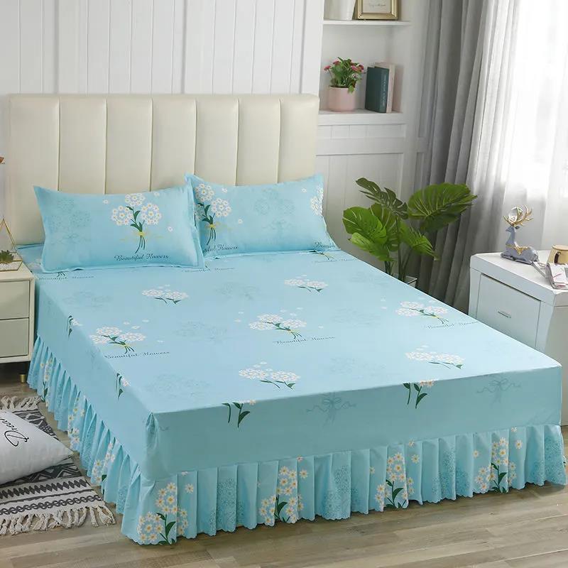 Twill Mattress Cover One-piece Double Bed Non-slip Bed Sheet Simmons Protective Cover Bed Cover Dust Cover