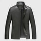 Leather Men's Spring and Autumn Middle-aged Men's Jacket Men's Thin Leather Casual Stand Collar Leather Jacket