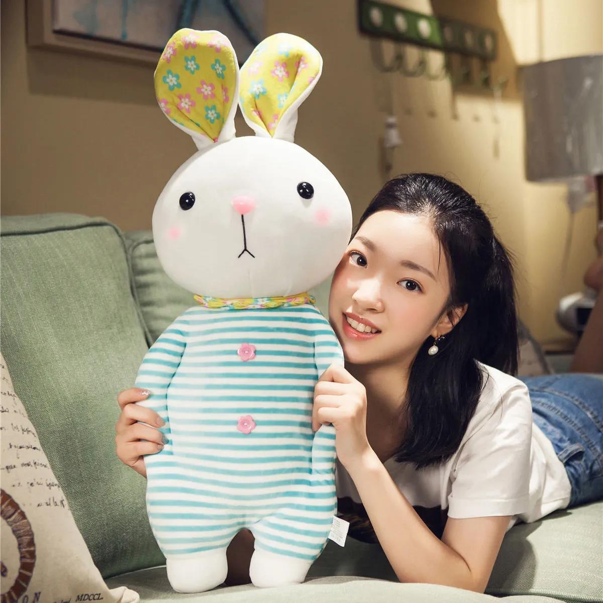 Lovely Rabbit Comforting Toy Sleeping Doll Pillow Soft Kids Plush Toy Cute Children's Birthday Gift