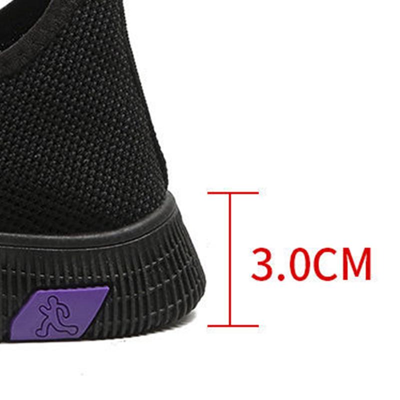 2021 Spring and Autumn Sports Shoes Women's Breathable Mesh Shoes Cloth Shoes Flat Black Travel Shoes