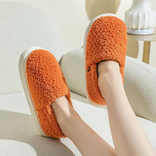 Cotton Slippers Women's Winter Bag with Indoor Couples Home Warmth Month Postpartum Household Plush Thick-soled Cotton Shoes