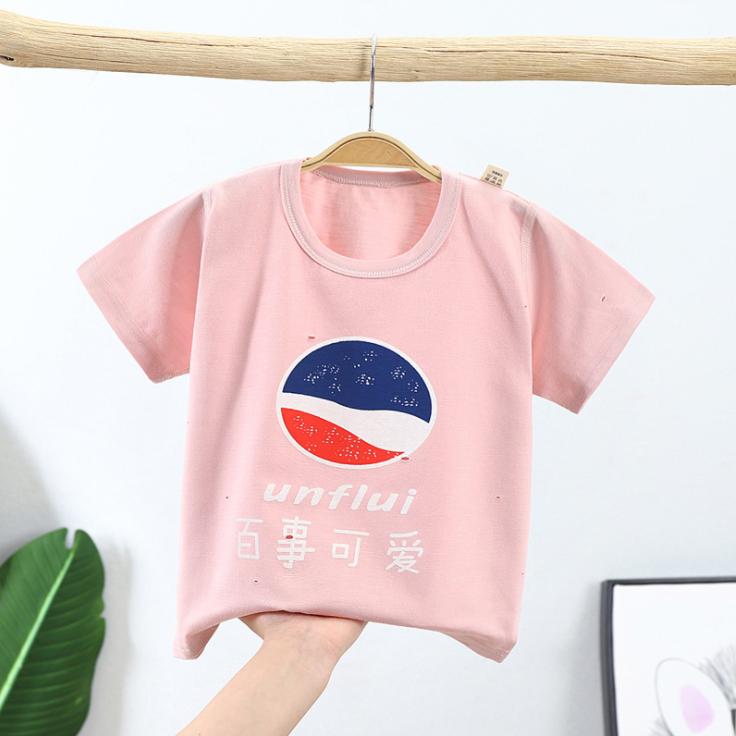 Summer Kids Cute Printing T Shirts Short Sleeve Tops Korean Style O-neck Loose T Shirts For Children Girls and Boys