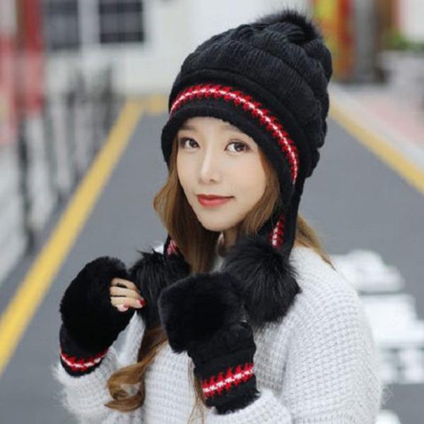 Fashion Woman hat Plush Cotton hat Trendy wild hat Windproof hat Winter Warm hat Thick hat