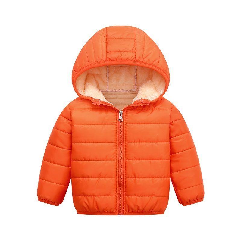 Children's Warm and Windproof Down Cotton Jacket Short Girl Plus Cashmere Coat Lamb Wool