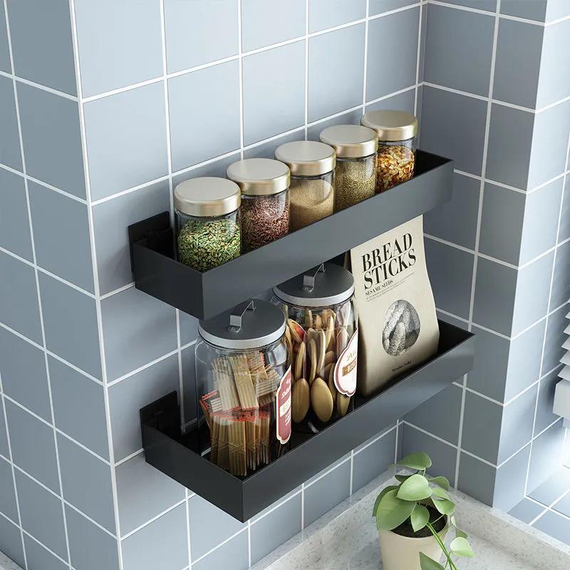 Kitchen Rack Hanging Wall Household Seasoning Storage Housing Bathroom Toiletries Finishing Storage Rack