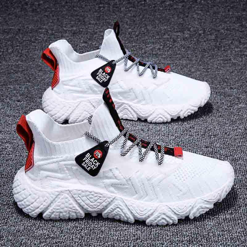 Size 39-44 Fashion Summer Men Mesh Sneakers Low-top Running Basketball Shoes Outdoor Non-slip Shockproof Letter Shoes