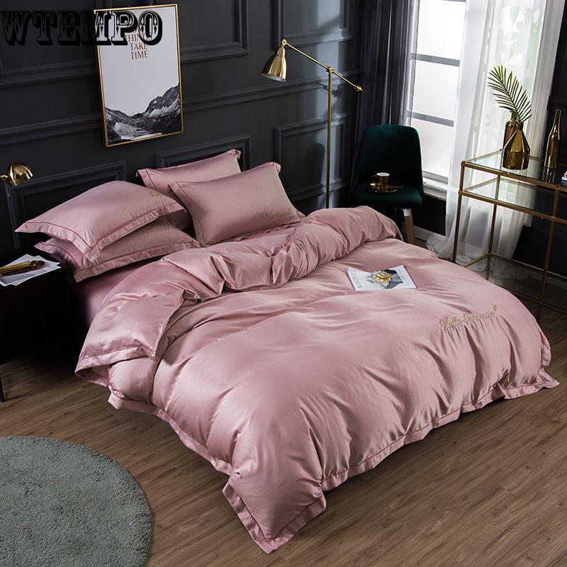 Bedding Sets Quilt Cover Duvet Cover Luxury 4pcs Home Furnishing Ice Silk Luruxy Bedclothes