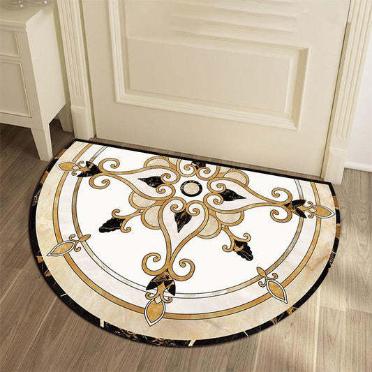 Modern and Simple European Style Semicircular Door Mat Entrance Door Mat 50*80cm Home Bedroom Entrance Carpet Mat Non-slip