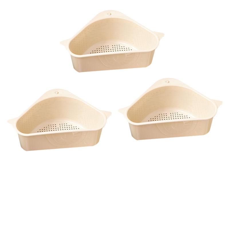 Triangular Kitchen Sink Drain Basket Filter Basket Suction Cup Plastic Storage Rack Kitchen Supplies Wipe Storage Basket