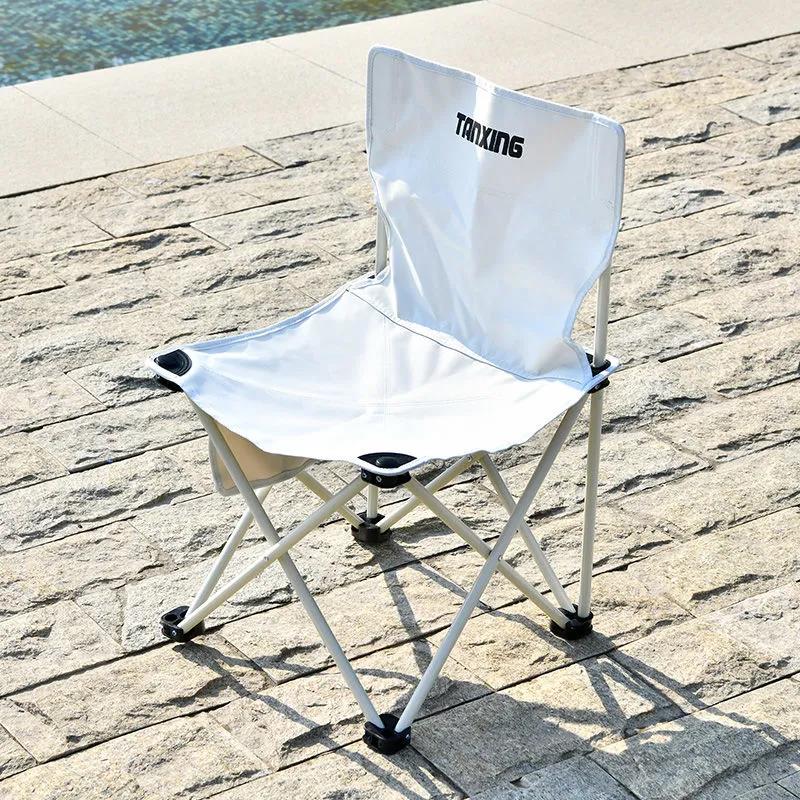 Stainless Steel Folding Stool Foldable Portable Fishing Chair Art Sketching Chair Folding Stool