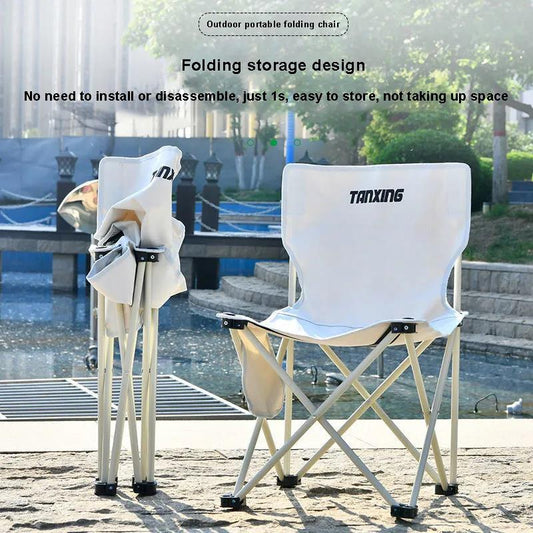 Stainless Steel Folding Stool Foldable Portable Fishing Chair Art Sketching Chair Folding Stool