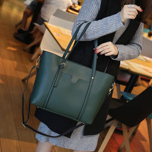 Cowhide Handbags Portable Large-capacity Simple and Versatile Shoulder Bag Messenger Fashionable Leather Tote Bag Tide